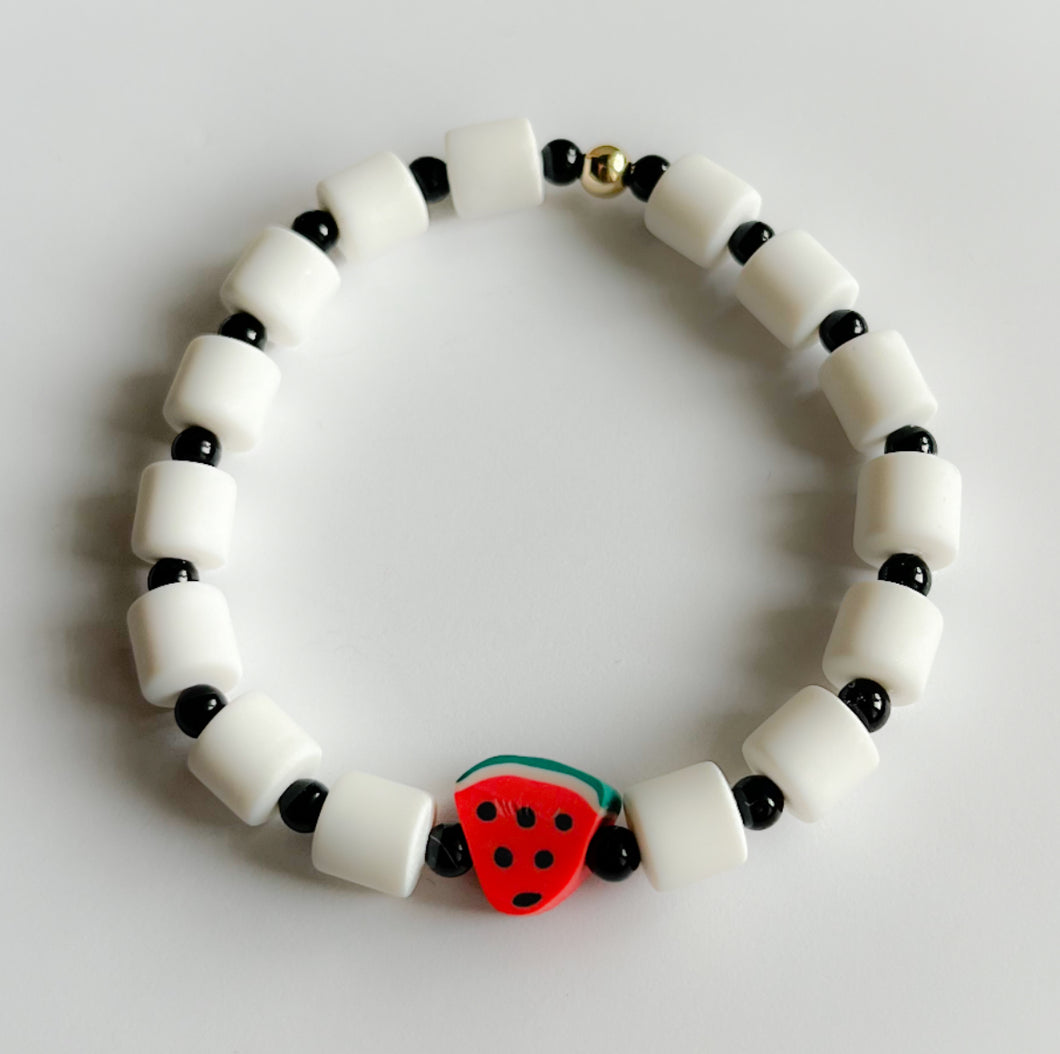 Black and white with watermelon bracelet